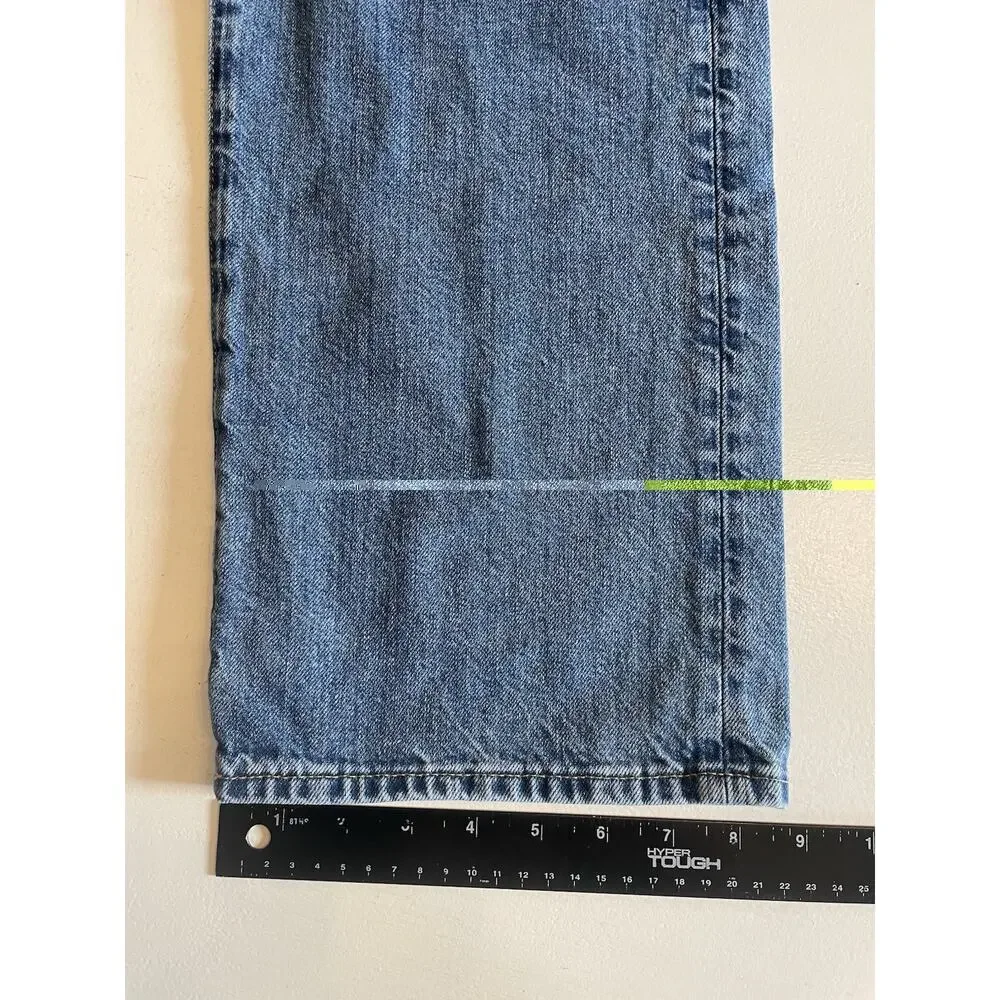 Men's AE American Eagle Blue Jeans Relaxed Straight Size 36x34 Faded Mid Rise
